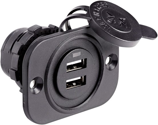 Gemengd Achteruit sleuf Osculati USB 2x Stopcontact inbouw 20mm George Kniest